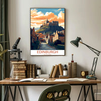 Edinburgh Castle Illustrated Travel Poster
