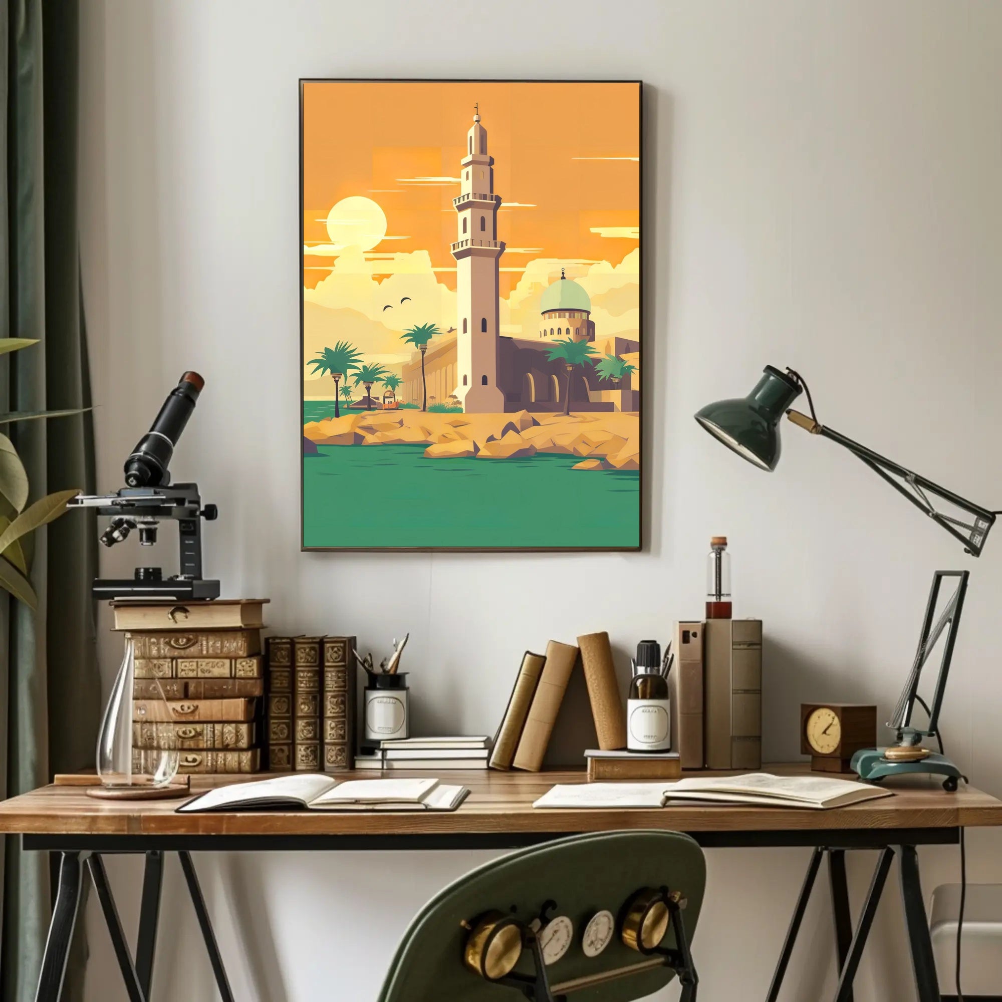 Tranquil Coastal Mosque Poster