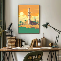 Tranquil Coastal Mosque Poster