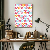 XO Pattern Art Poster with Playful Modern Design PosterGoat
