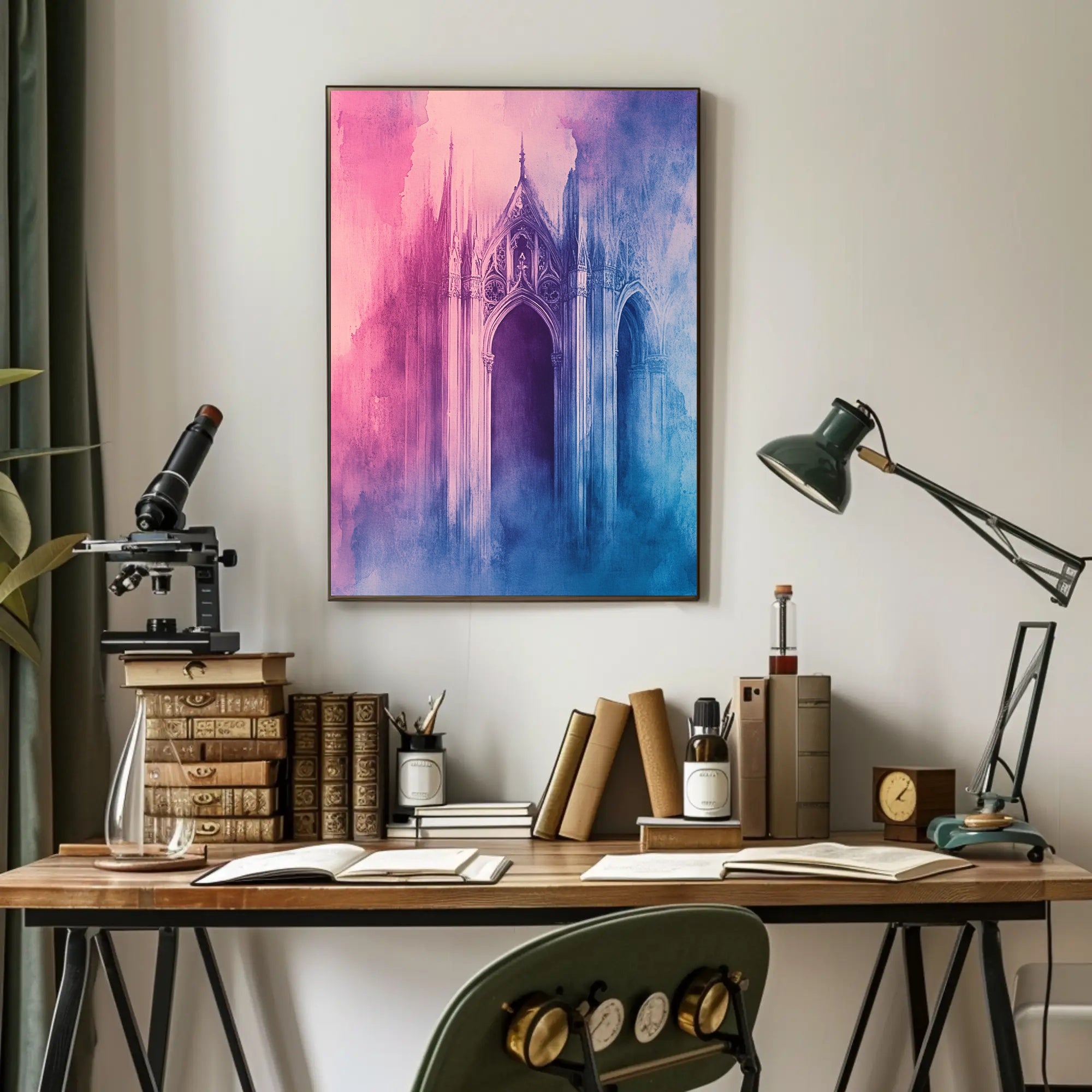Gothic Dreamscape Watercolor Abstract Artistic Poster