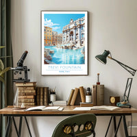 Trevi Fountain Artistry in Rome Travel Poster