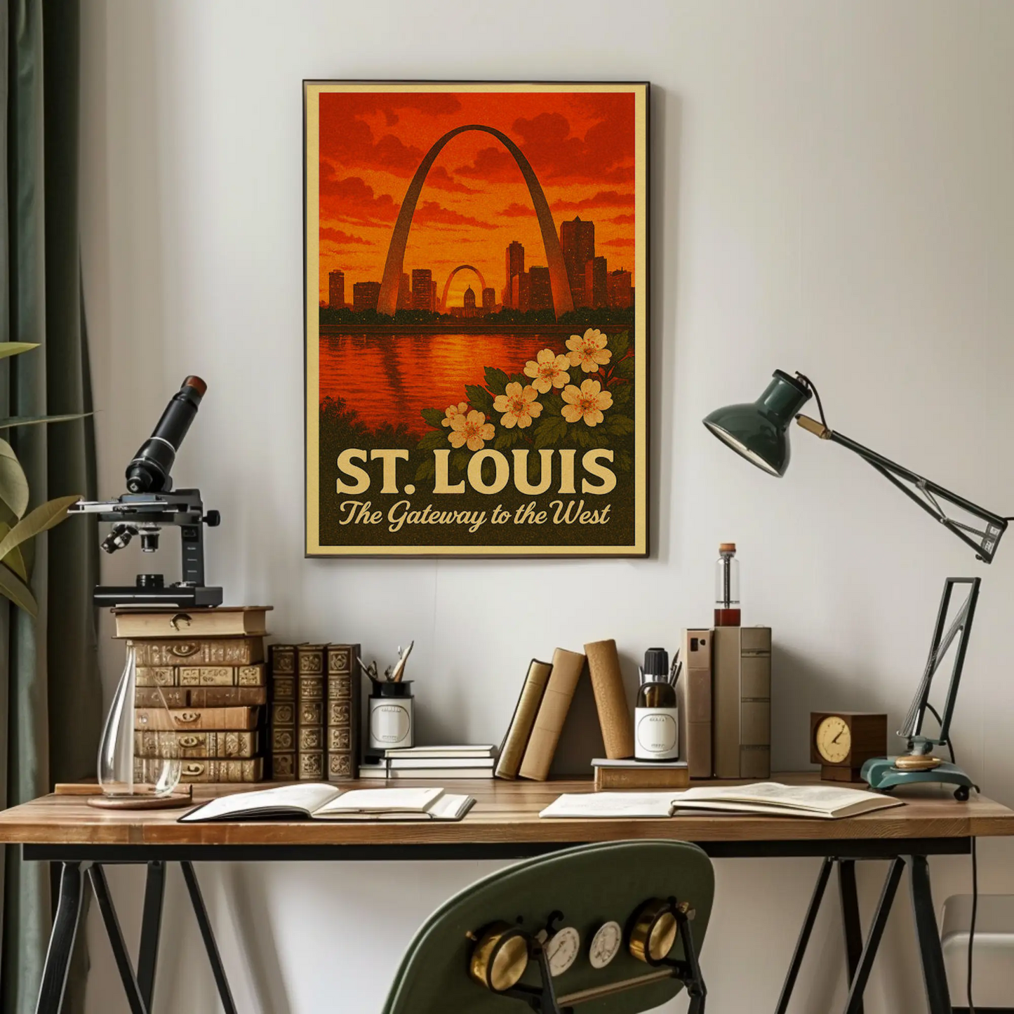 St Louis Missouri Gateway Arch Sunset Skyline Poster