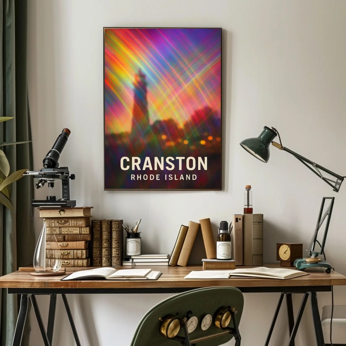 Cranston Rhode Island Scenic Minimalist Travel Poster