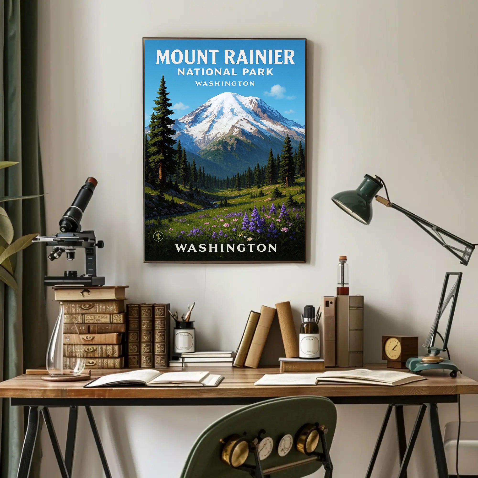 Mount Rainier National Park Poster PosterGoat