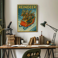 Reindeer Sleigh Ride Poster