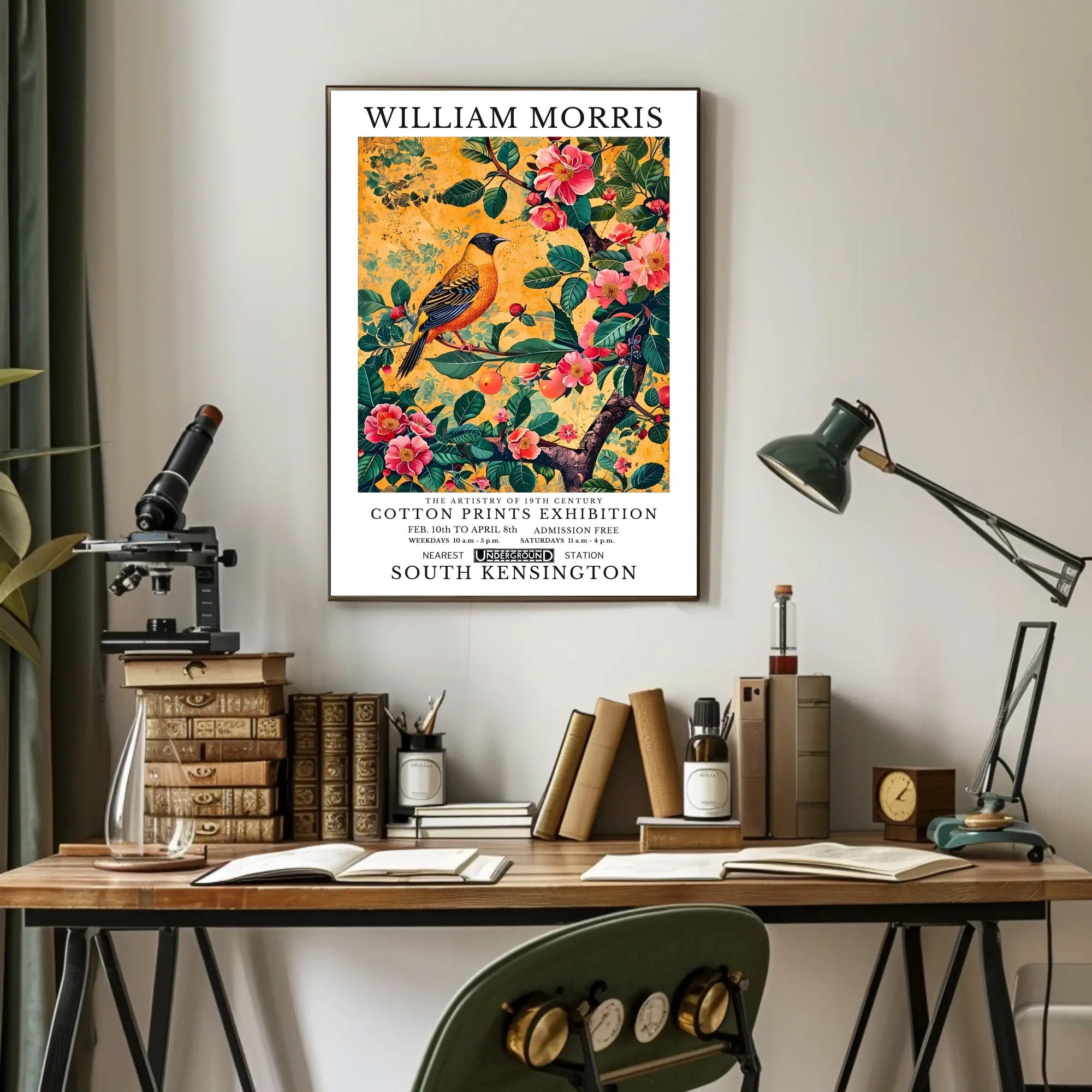 William Morris Cotton Prints Exhibition Cultural Poster
