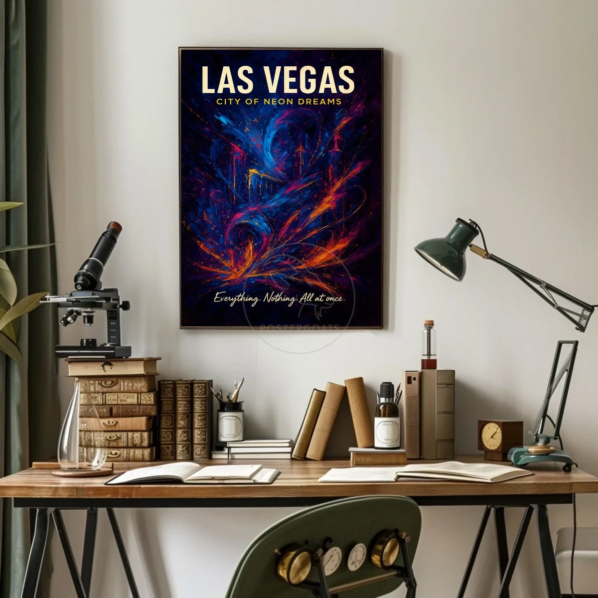 Las Vegas Neon Dreams Abstract Artistic Poster