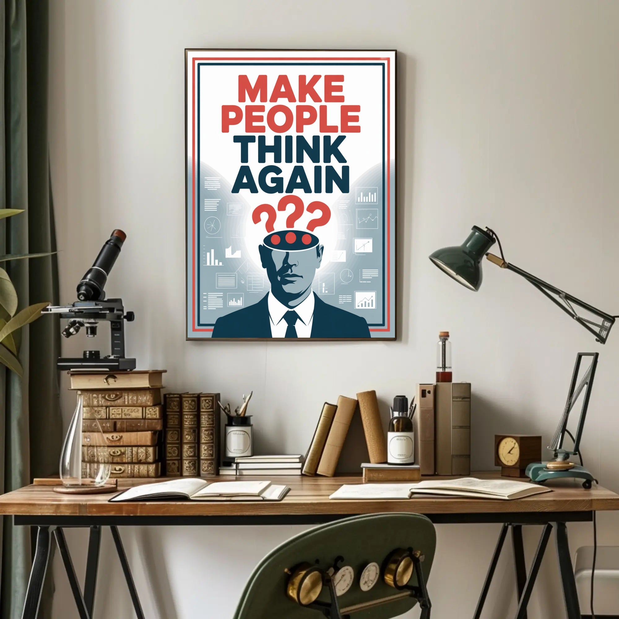 MAKE PEOPLE THINK AGAIN Motivational or Quote Poster