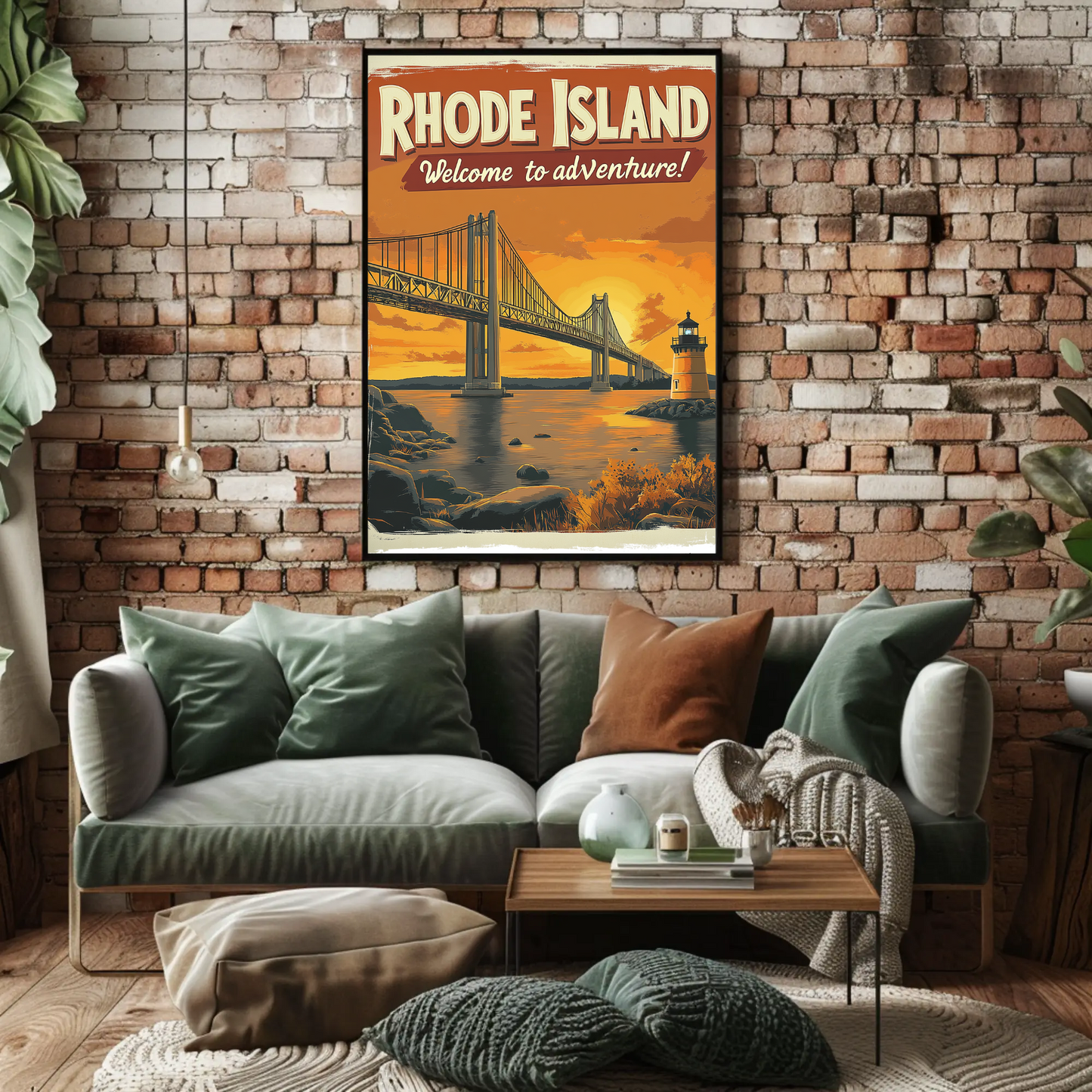 Rhode Island Adventure Vintage Travel Poster