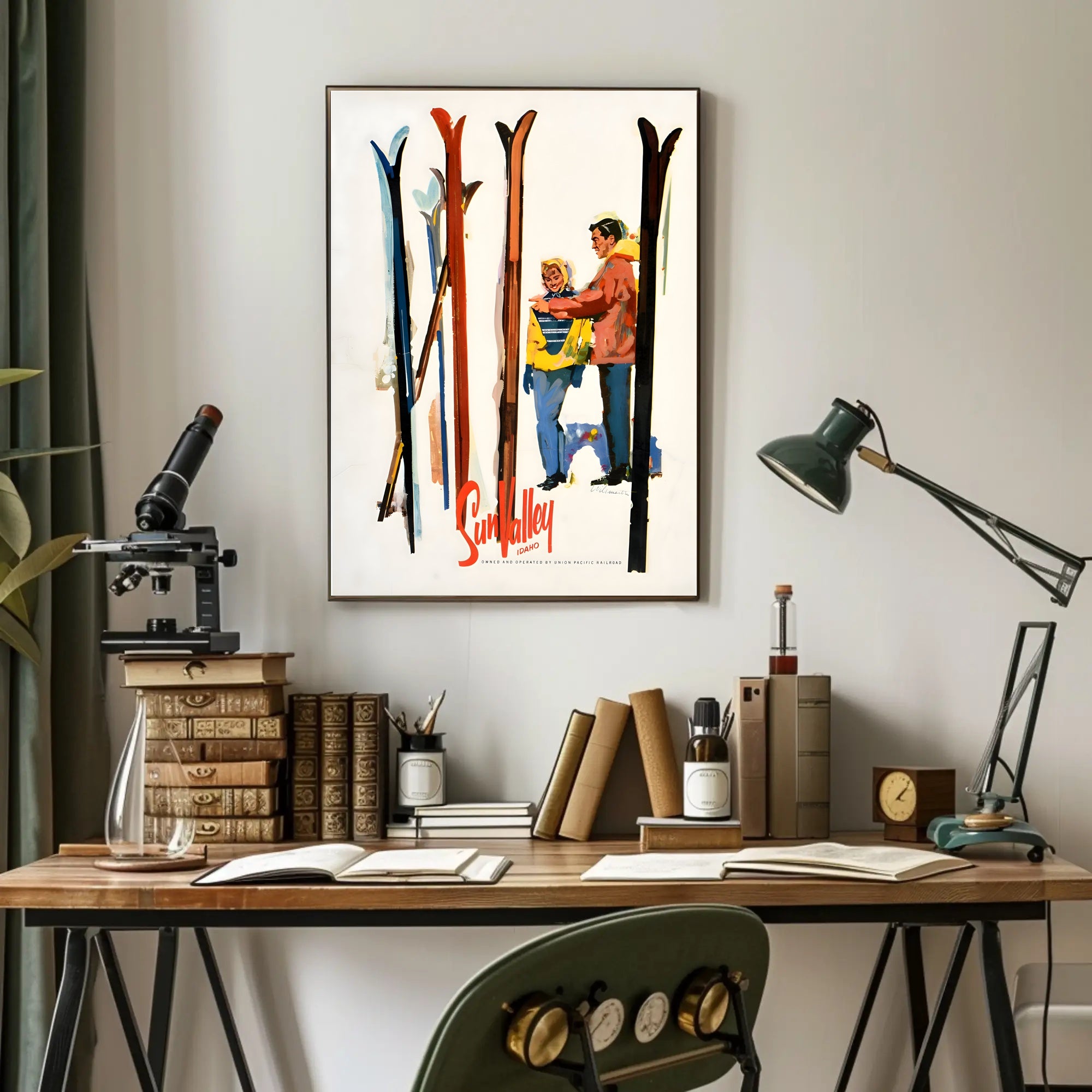 Vintage Ski Adventure in Sun Valley Travel Poster PosterGoat