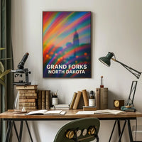 Grand Forks North Dakota Minimalist Travel Decor Poster