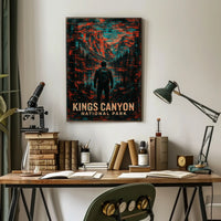 Kings Canyon National Park Vintage Wanderlust Poster