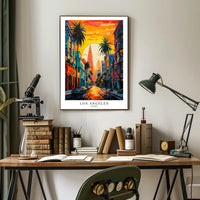 Los Angeles Vibrant Urban Scene Art Print - Urban or Cityscape Poster PosterGoat
