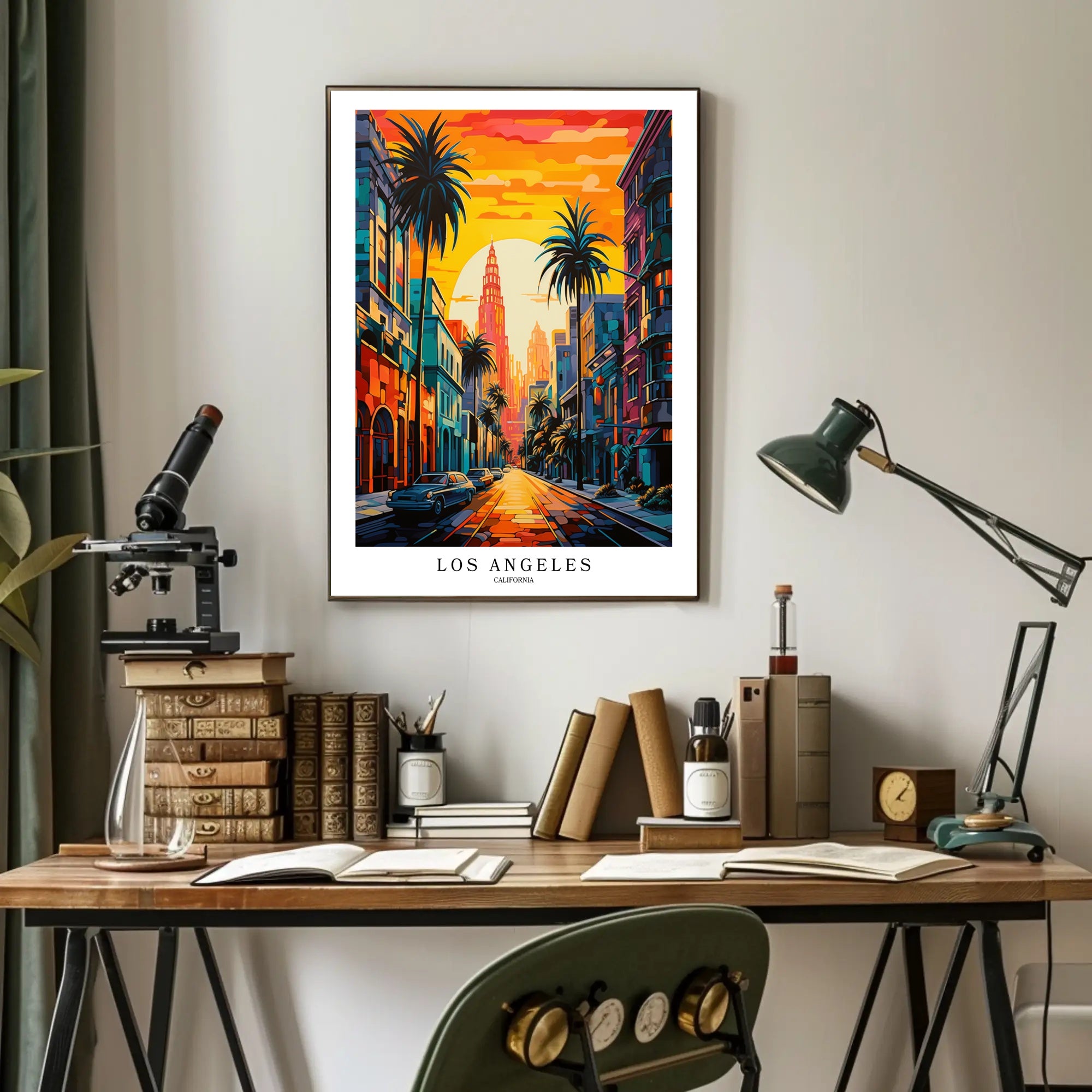 Los Angeles Vibrant Urban Scene Art Print - Urban or Cityscape Poster PosterGoat