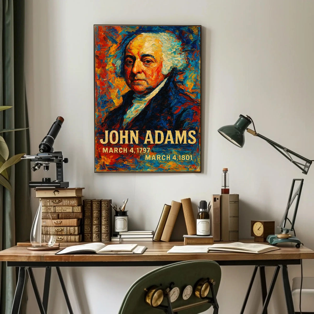 John Adams 2nd President of the United States Glitch Hop Art Poster