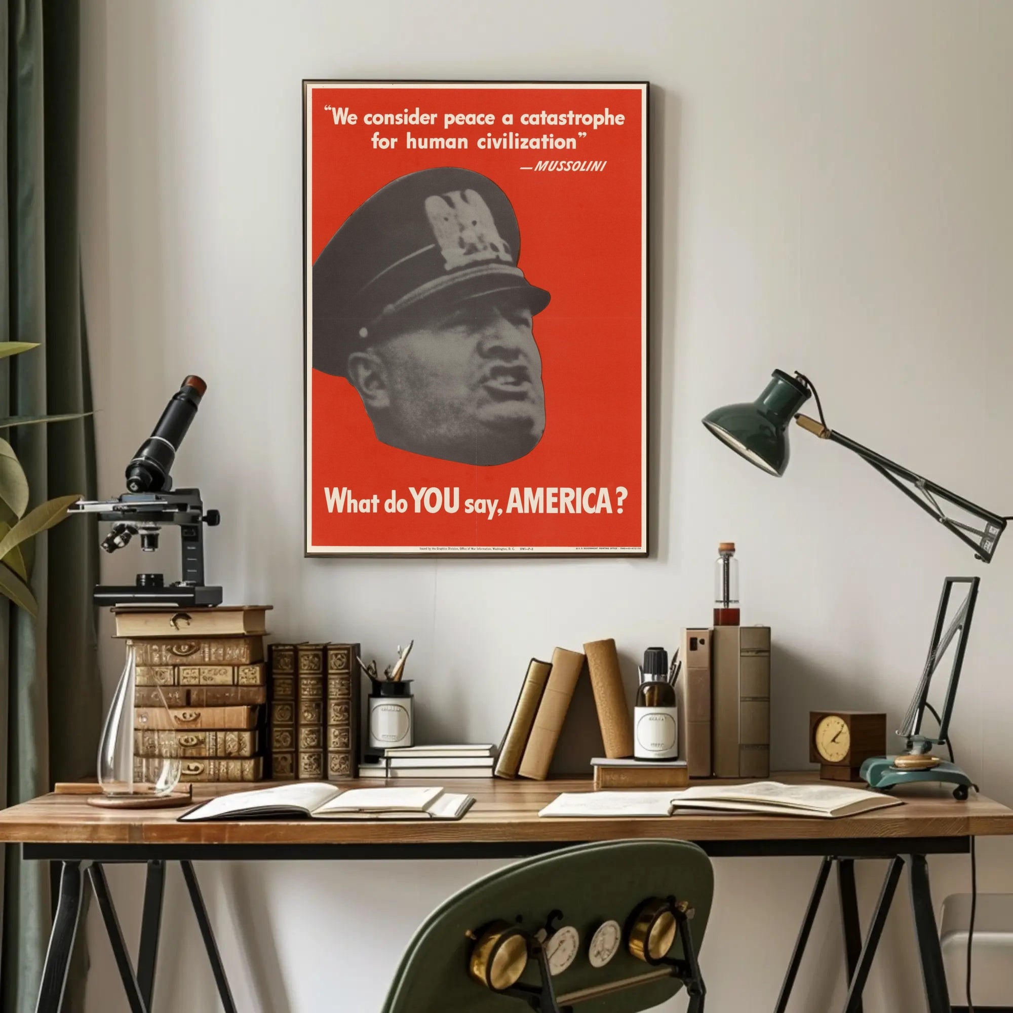 Mussolini's Provocation Poster PosterGoat