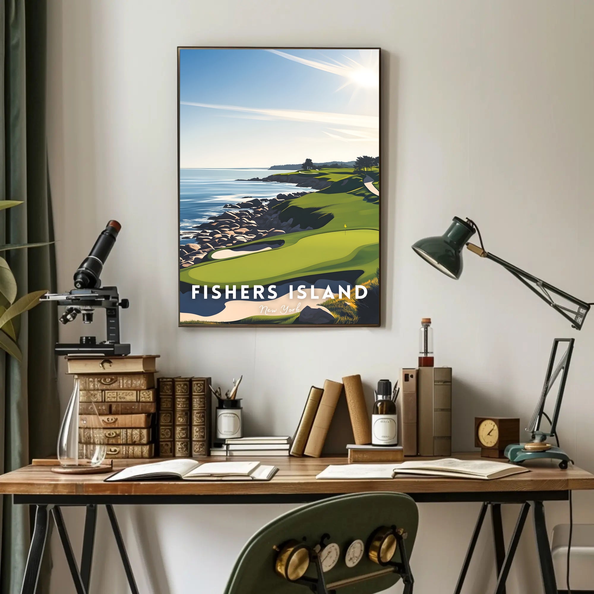 Serene Coastal Golf Course Art Print - Sports Poster