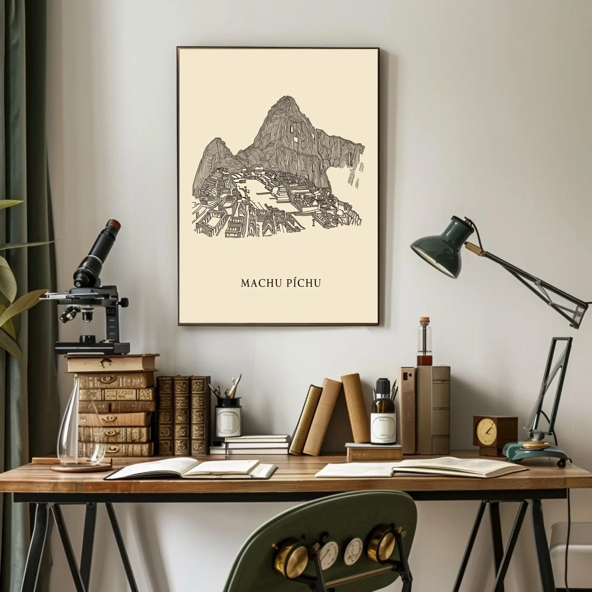 Machu Picchu A Line Art Tribute Poster