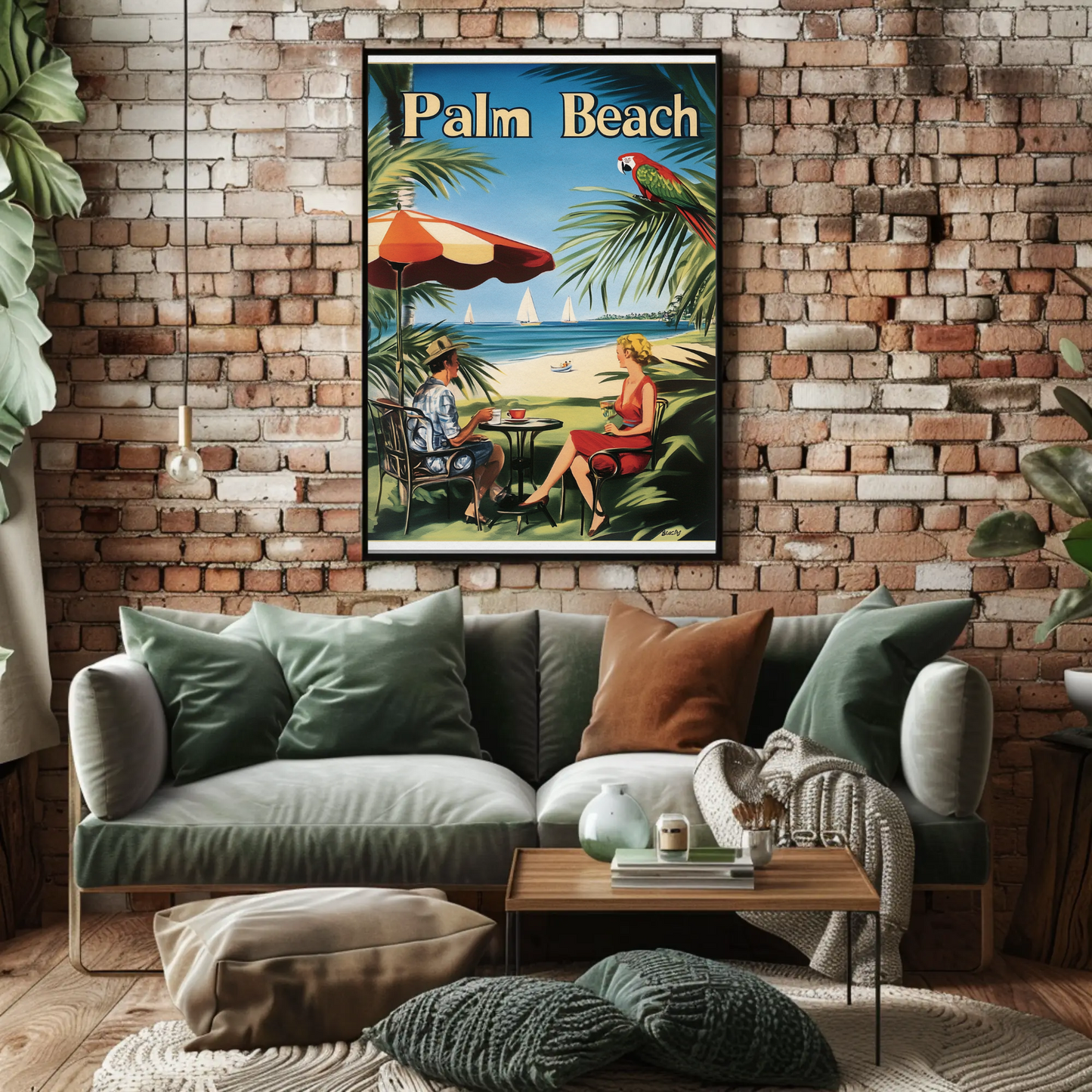 Palm Beach Vintage Poster Beach Tea