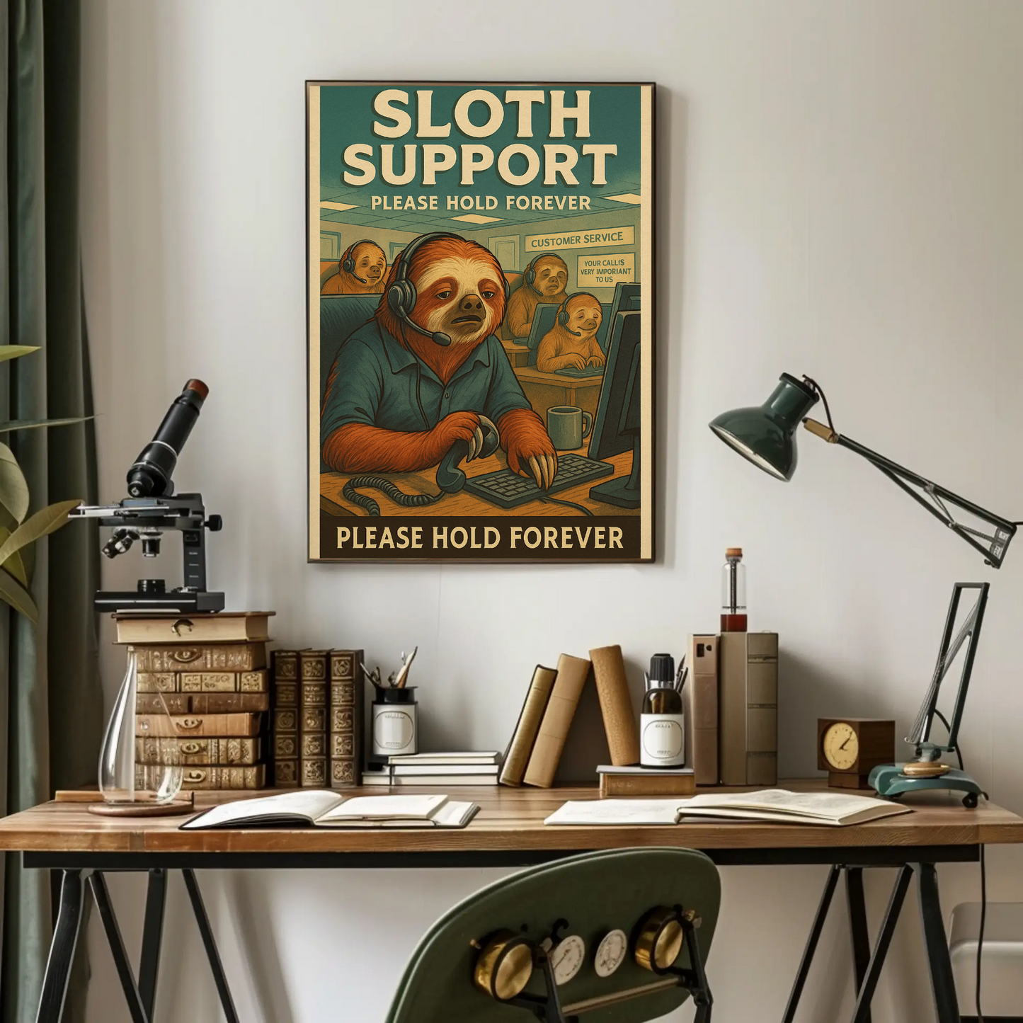 Sloth Support Hold Forever Parody Poster