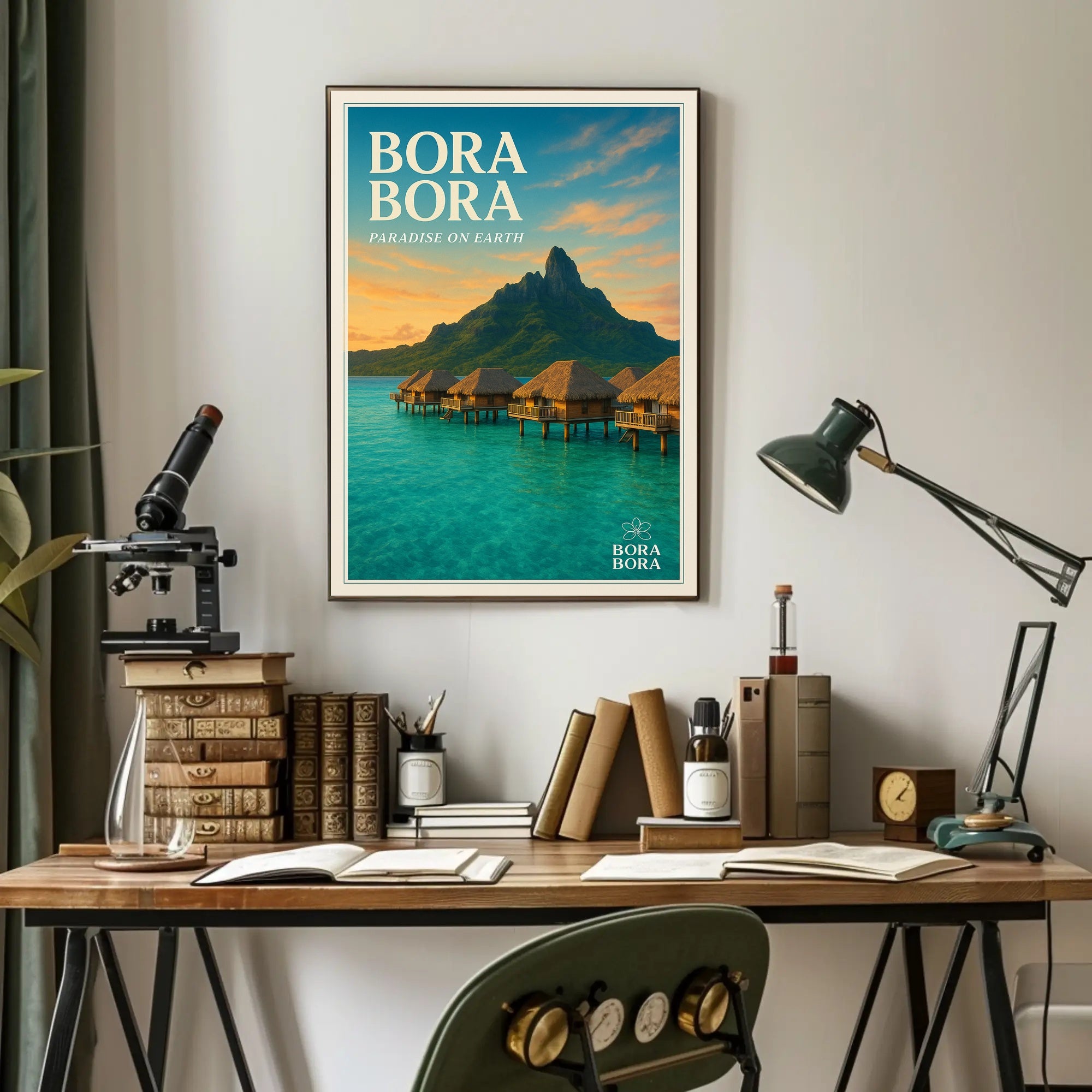 Bora Bora Overwater Bungalows Travel Poster PosterGoat