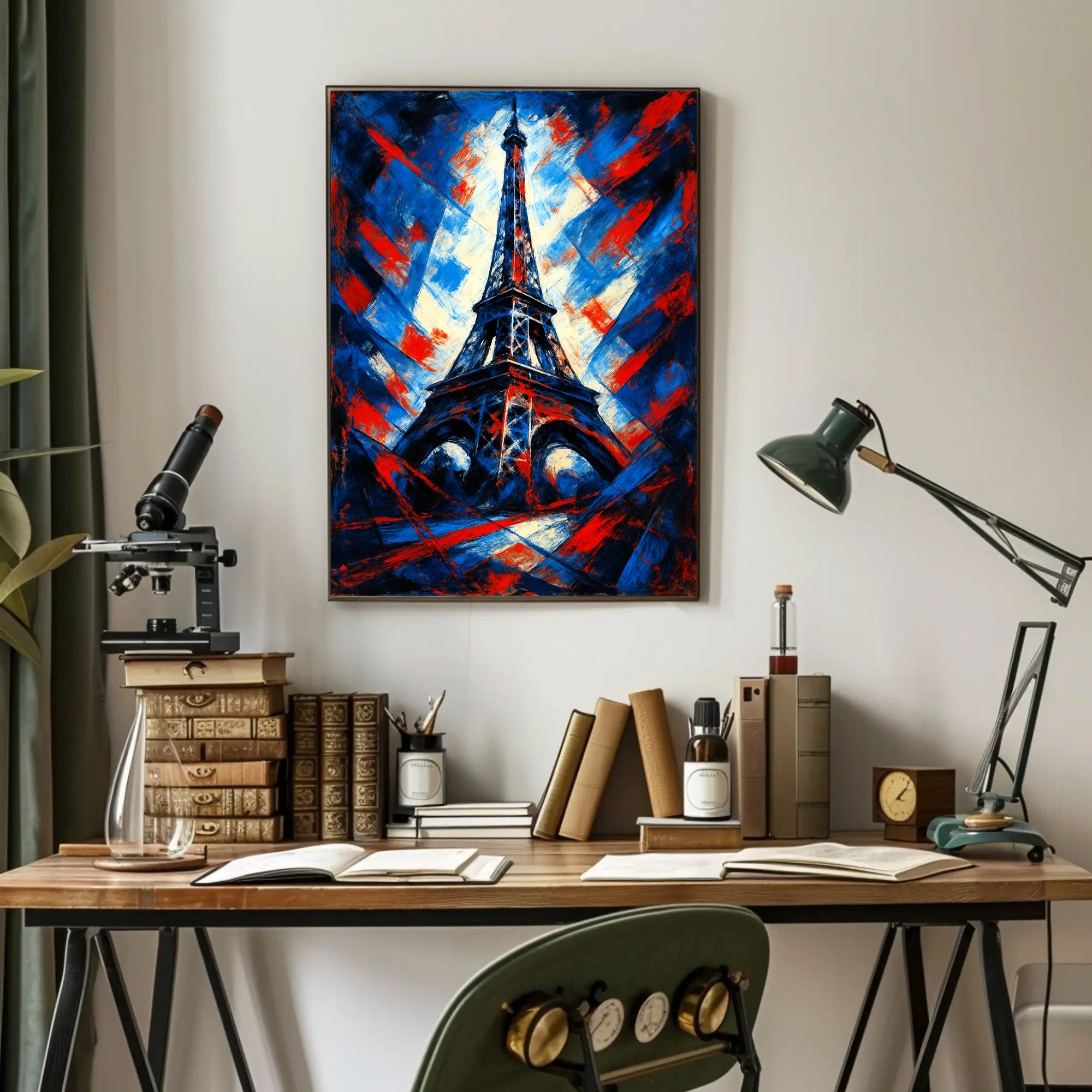 Eiffel Tower in Abstract Colors Poster PosterGoat