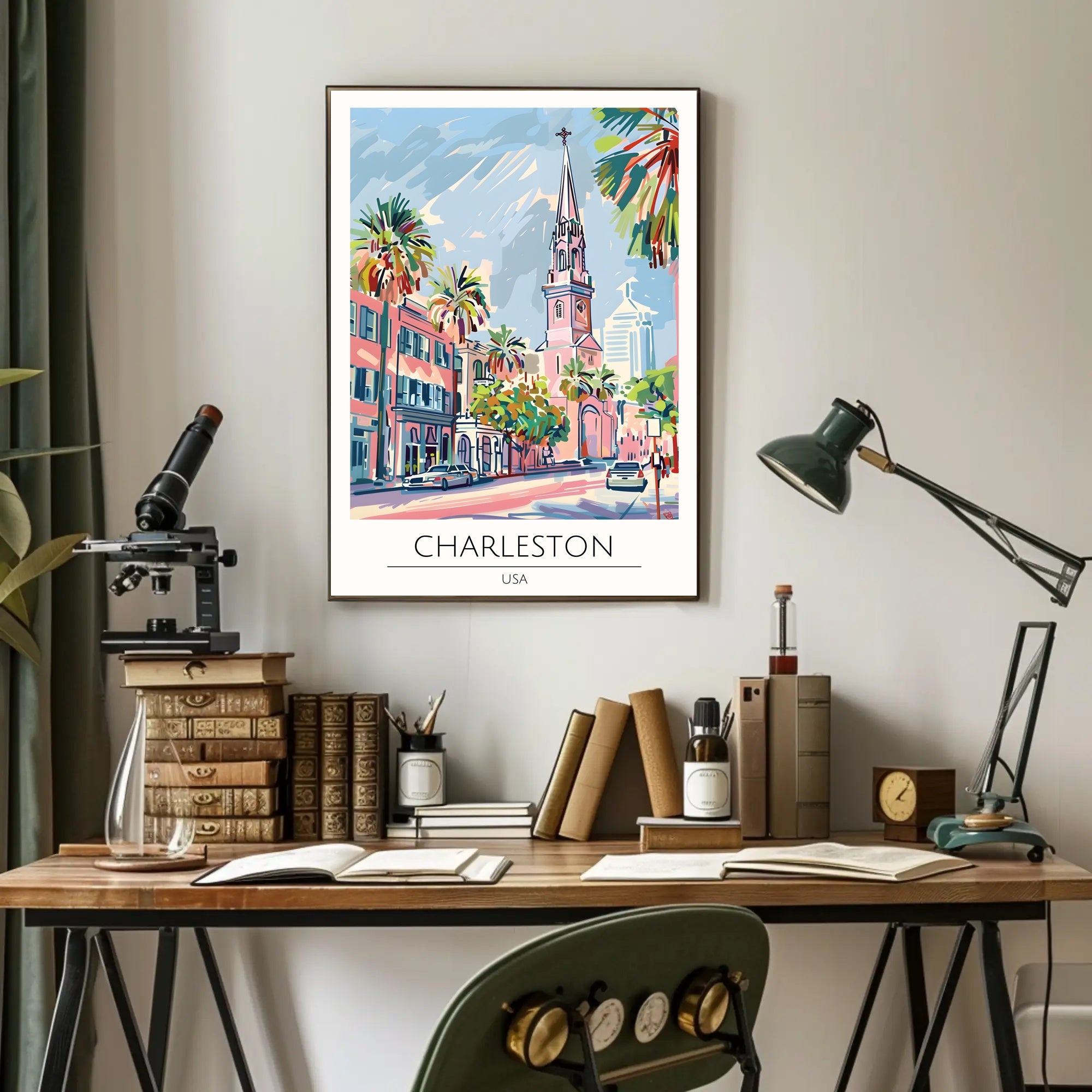 Charleston Cityscape Poster PosterGoat