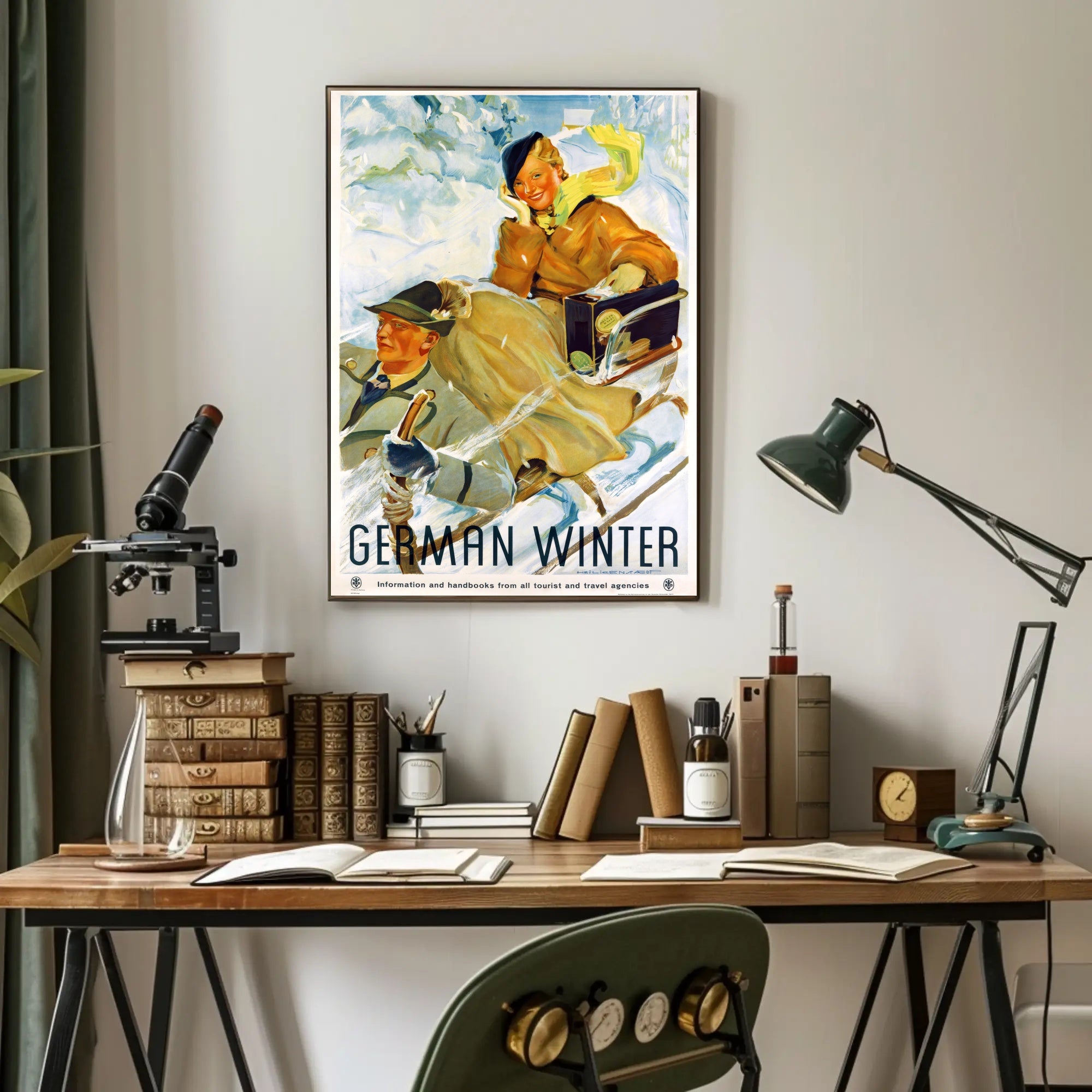 Winter Sleigh Ride Adventure Travel Poster PosterGoat