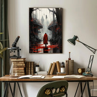 The Red Cloak In A Dystopian Realm Poster