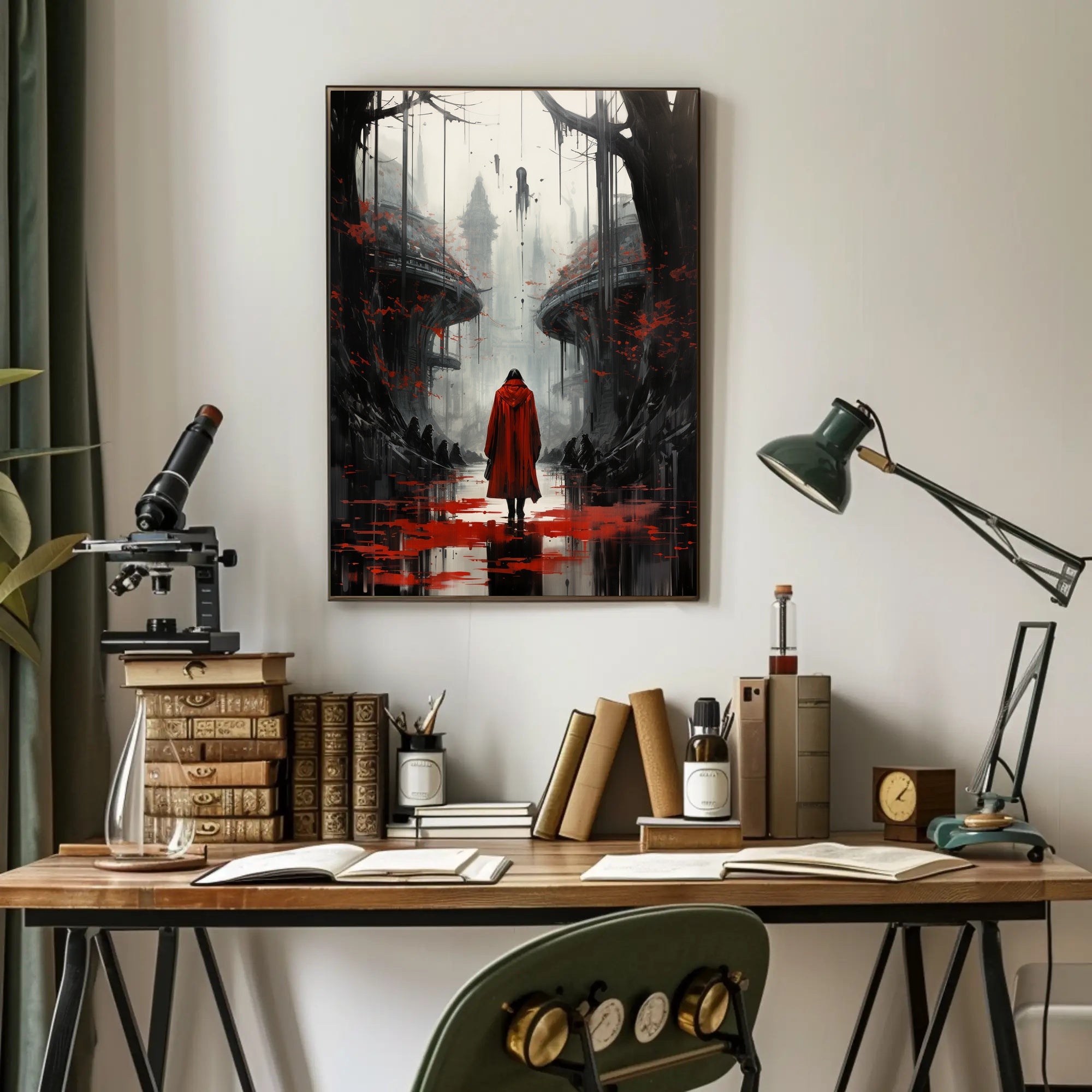 The Red Cloak In A Dystopian Realm Poster