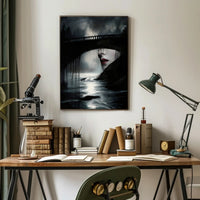 Haunting Surrealism Landscape Bridge Artistic Poster PosterGoat