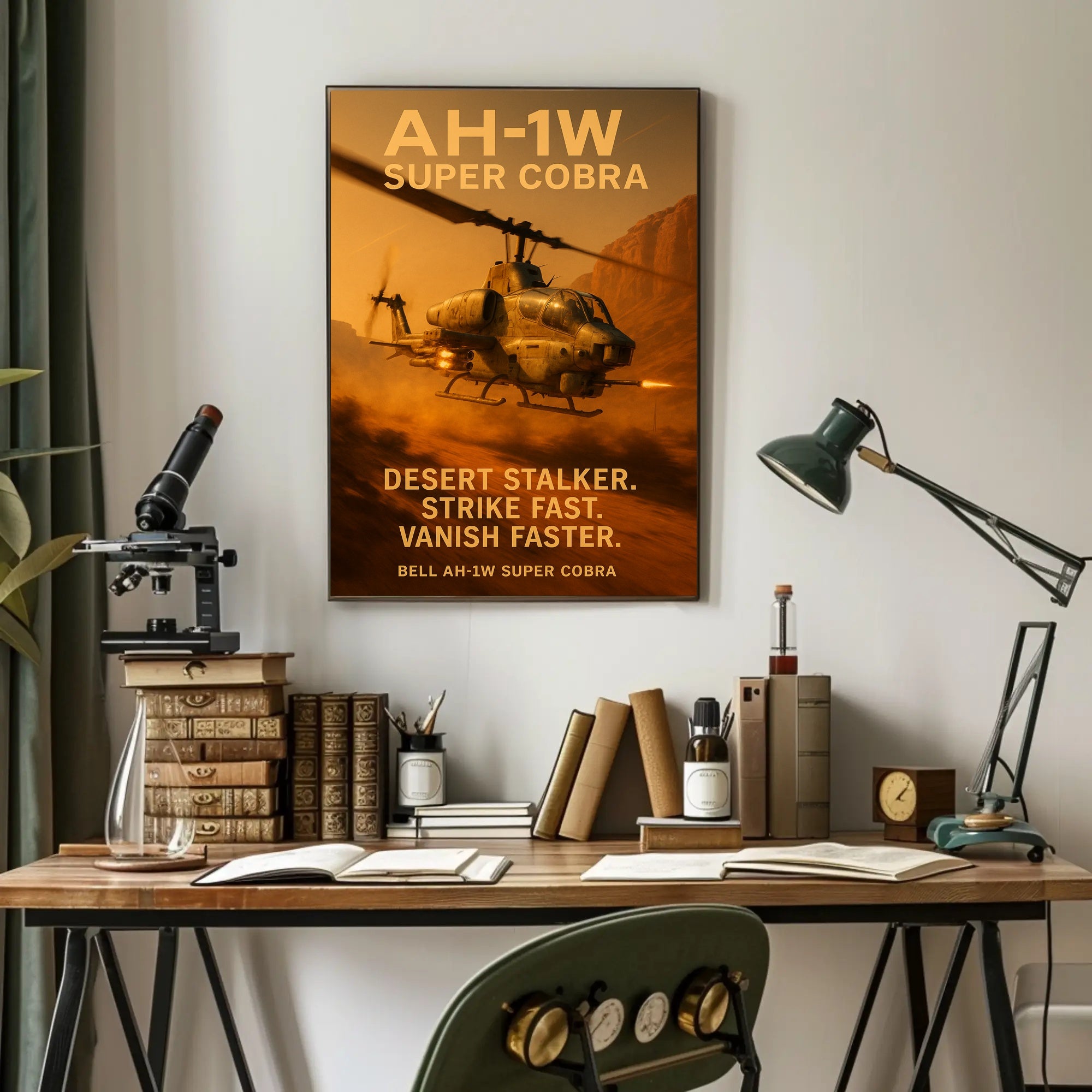 Bell AH-1W Super Cobra in Arid Desert Military Recruitment Poster