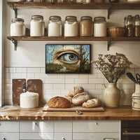 Surrealist Eye in Dystopian Post-Apocalyptic Landscape Poster