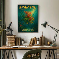 Biscayne National Park Where Land Poster