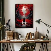 Enchanted Red Forest Poster