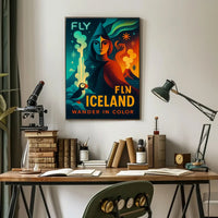 Iceland Adventure Fly and Wander Travel Poster PosterGoat