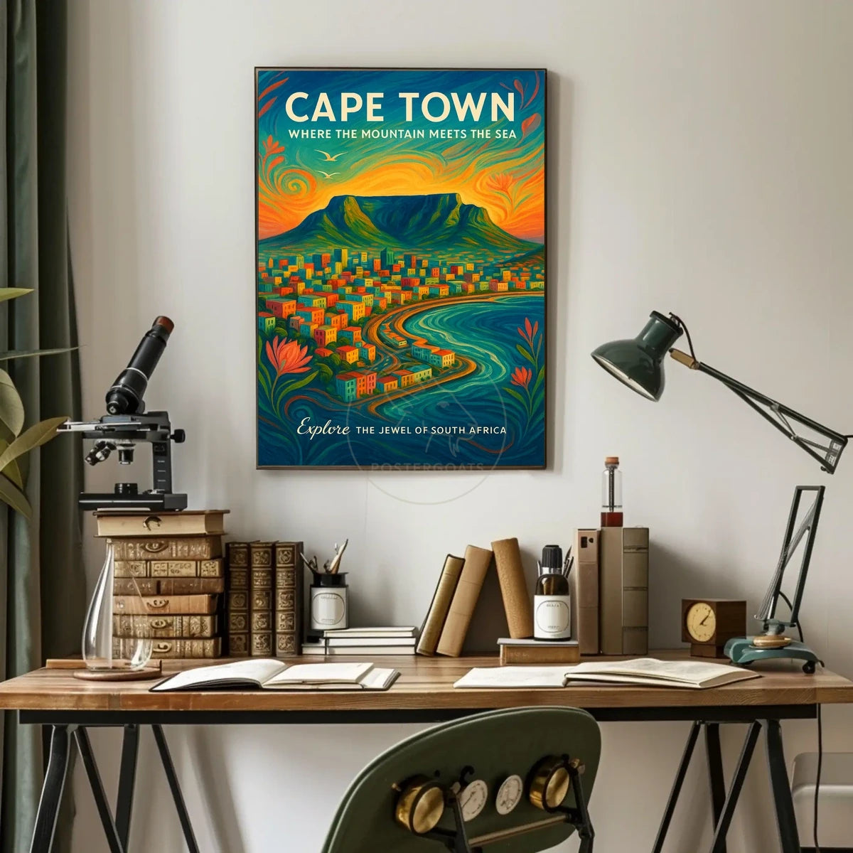 Cape Town Table Mountain Travel Poster