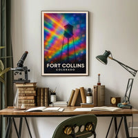 Fort Collins Water Tower Minimalist Realism Decor Poster