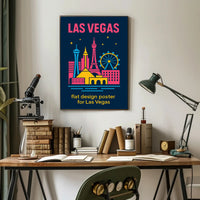 Las Vegas Iconic Landmarks Travel Poster
