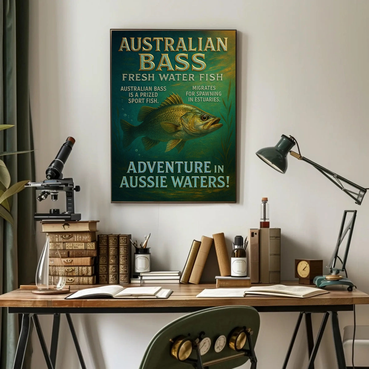 Adventure in Aussie Waters Australian Bass Poster