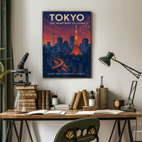 Tokyo Travel Poster Modern City Wall Art Print