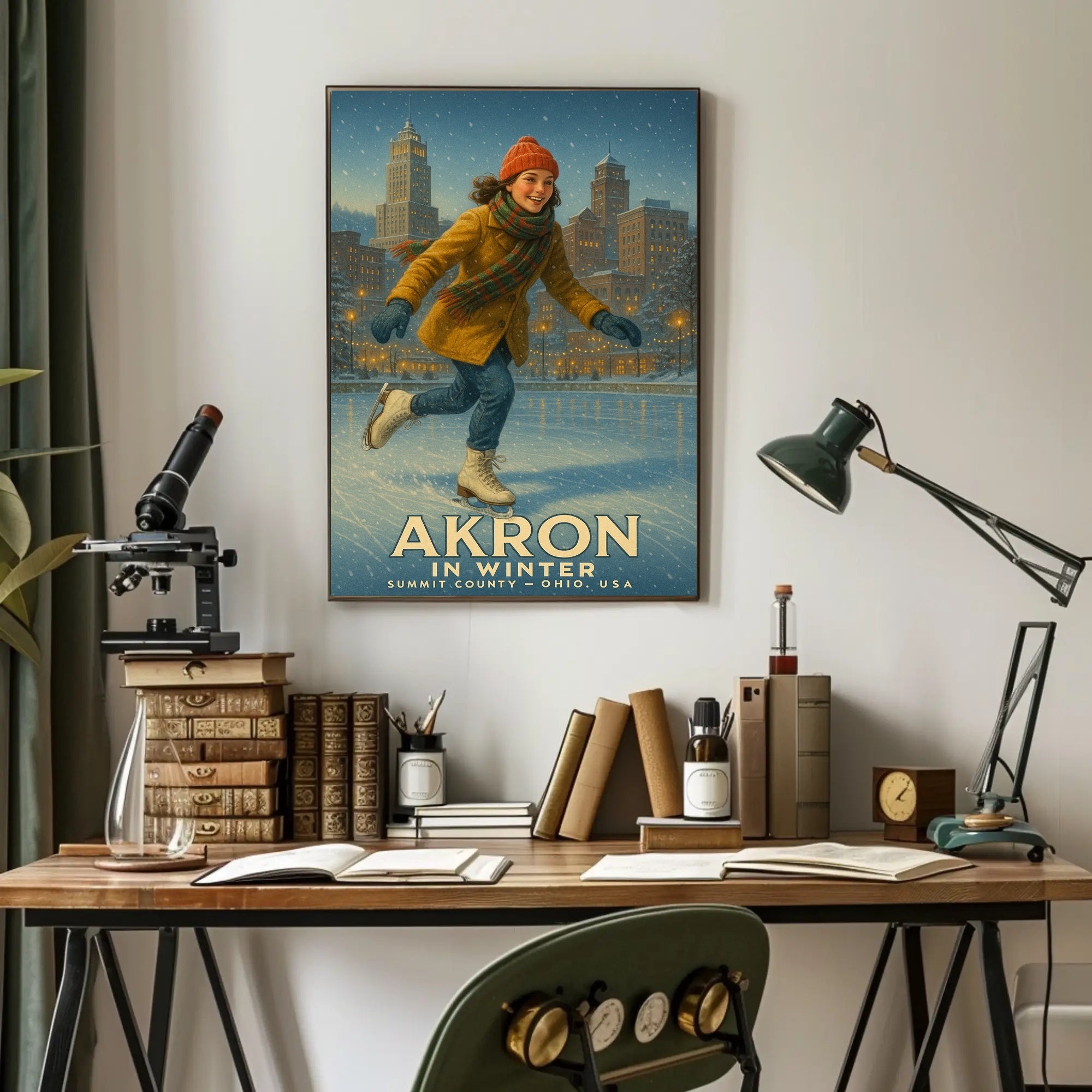 Akron in Winter Poster