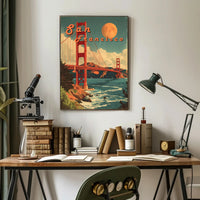 Golden Gate Bridge Retro San Francisco Travel Poster