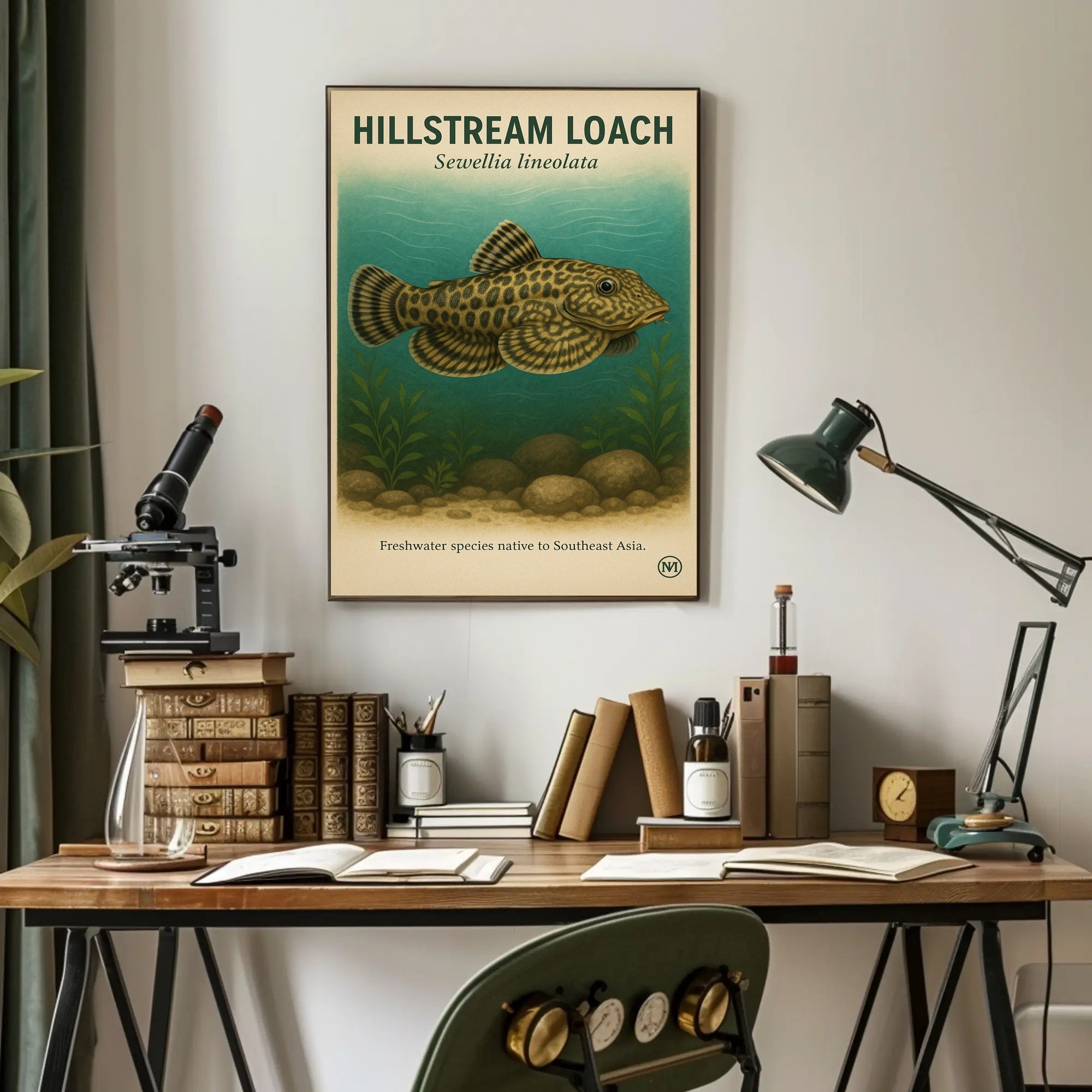 Hillstream Loach Sewellia lineolata Poster PosterGoat