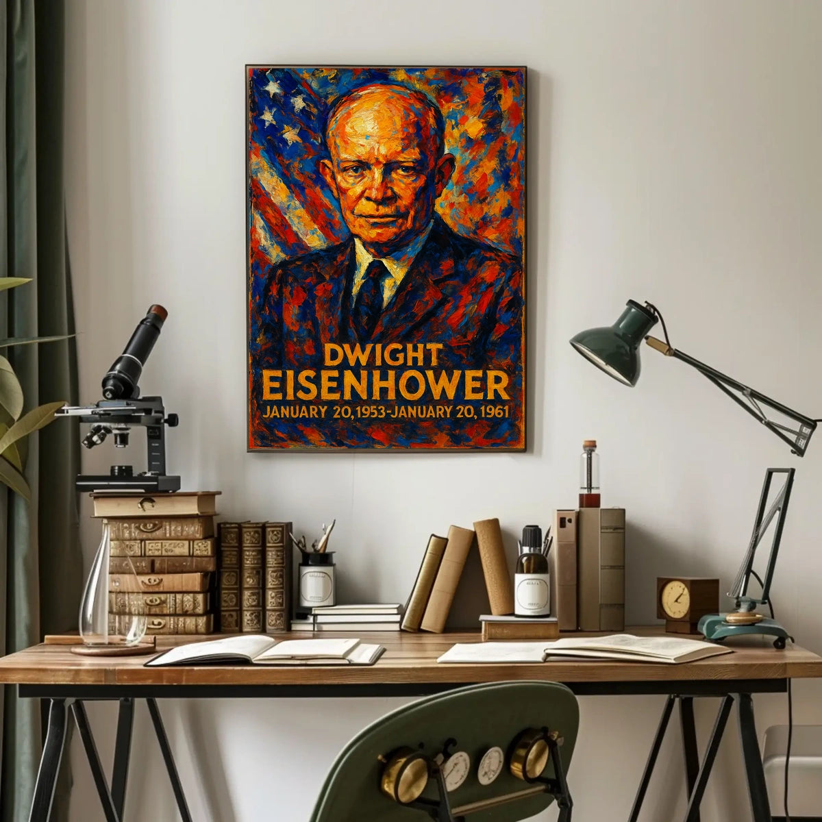 Dwight D. Eisenhower 34th President of the United States Glitch Hop Art Poster