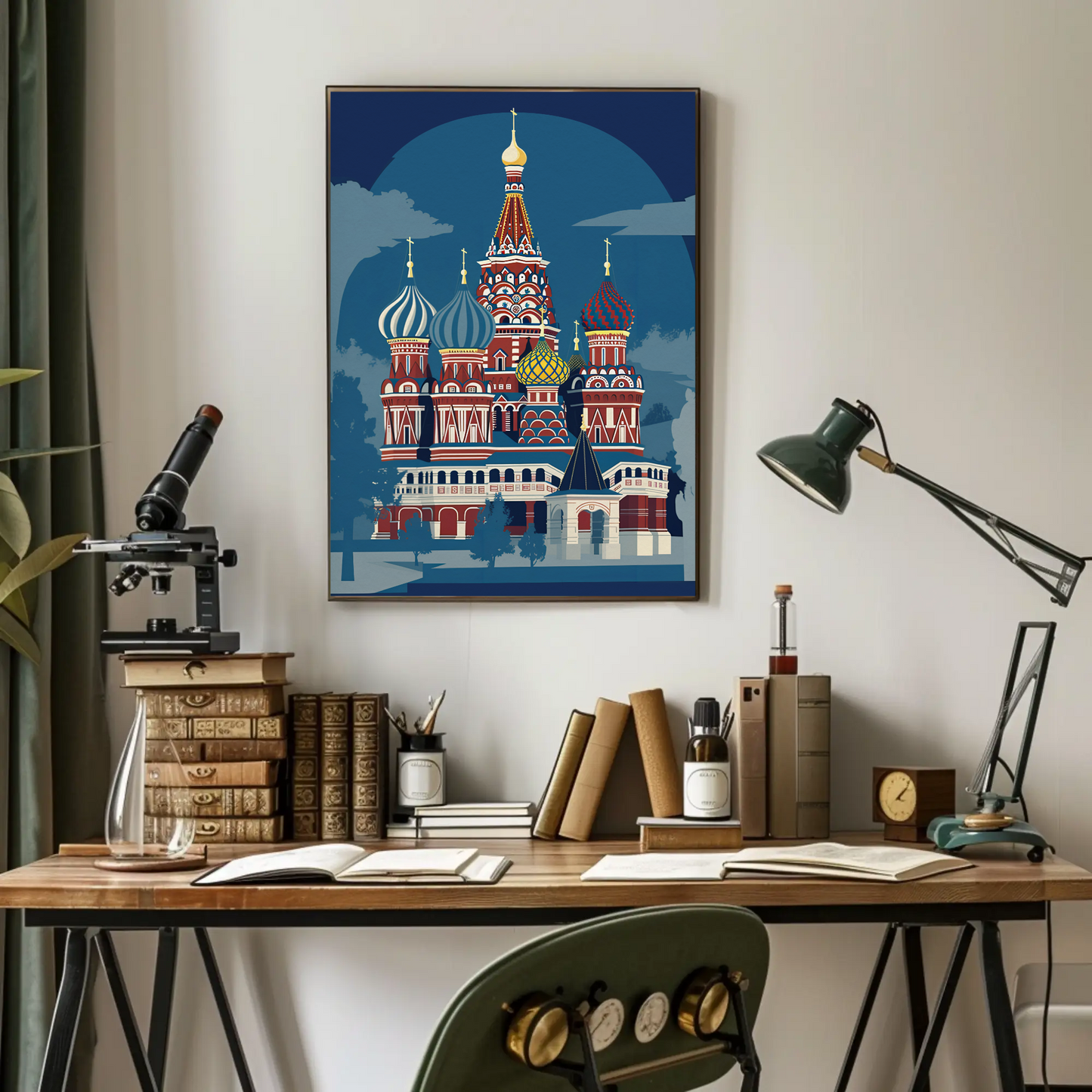 Saint Basil's Cathedral Moscow Landmark Travel Poster