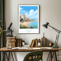 Scenic Beachfront of Cannes Poster