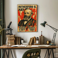 Rutherford B. Hayes 19th President of the United States Layered paper Collage Poster
