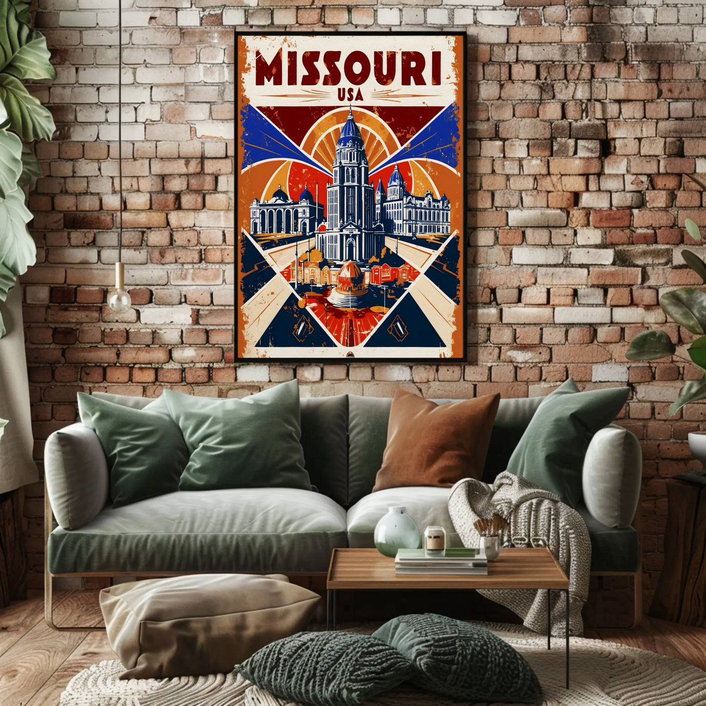 Missouri USA Historic Dome Skyline Vintage Travel Poster